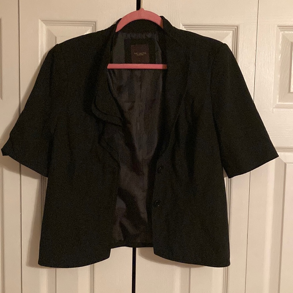 The Limited Blazer. Short sleeve blazer. Black. Size large. Button up.